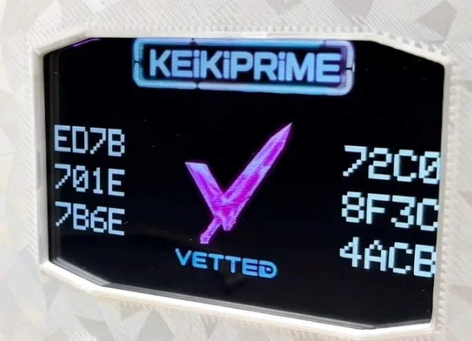 Close view of the VETTED screen